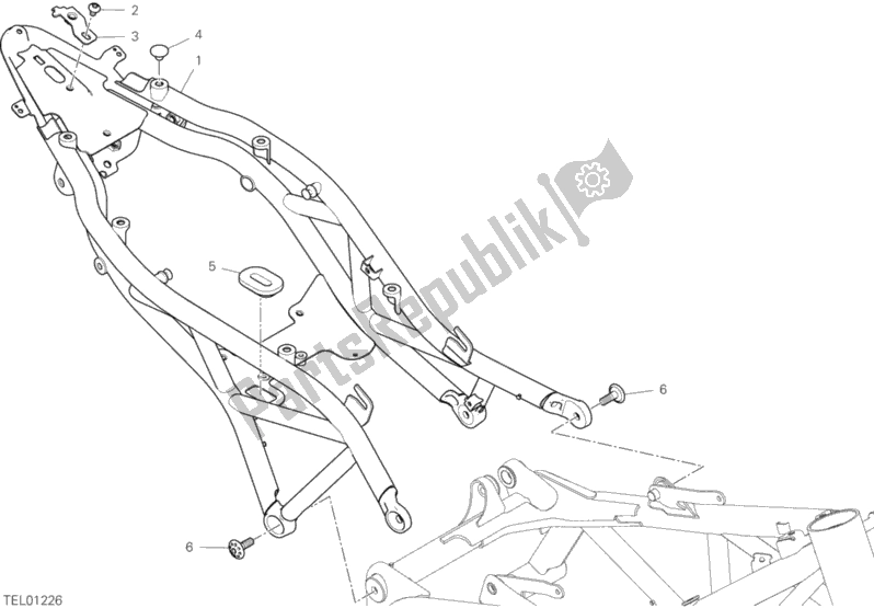 All parts for the Rear Frame Comp. Of the Ducati Hypermotard 950 2019